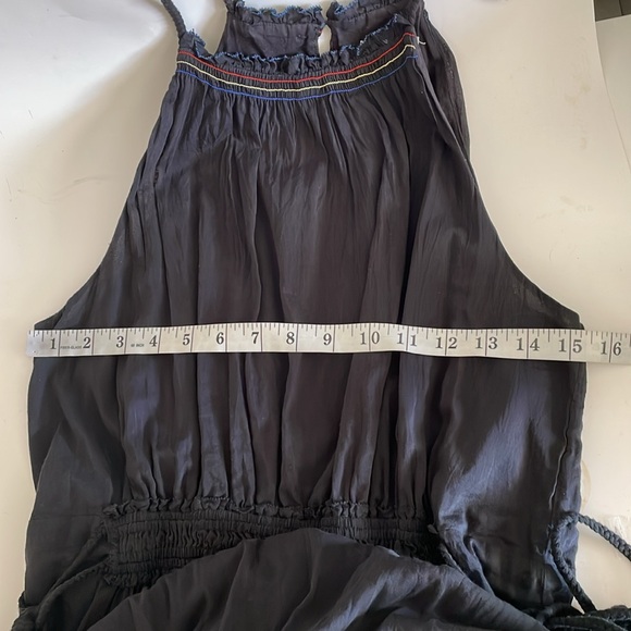 Joie Danit Halter Black Caviar Cotton Silk Blend Tiered Midi Dress size XS-S - Picture 6 of 9